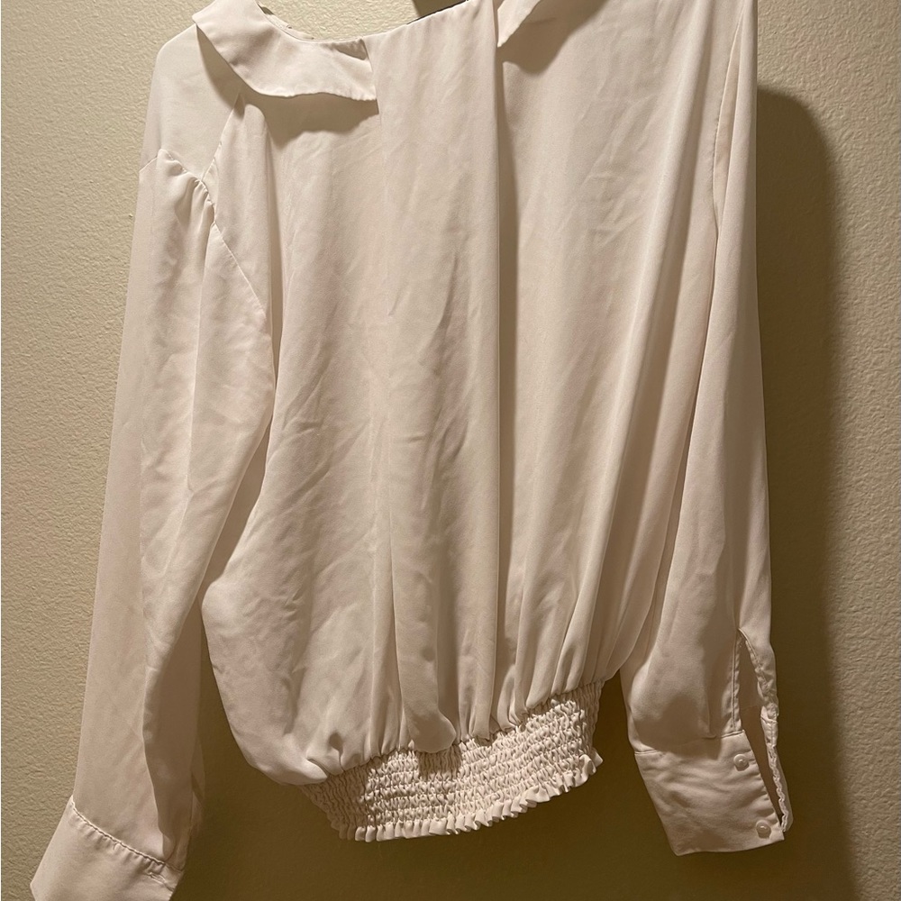 Zara Basic Collection Size Large Women’s White Bl… - image 1